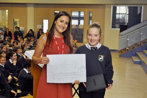 Catlin  lewis award with Rachel Lawrance